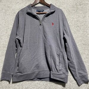 U.S. Polo Assn. Men’s Grey 1/4 Zip Sweatshirt Size Large